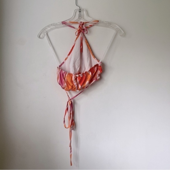 Princess Polly Aurora Orange Pink Retro Swirl Coord 2 Piece Top + Skirt Set 0 - Picture 7 of 13